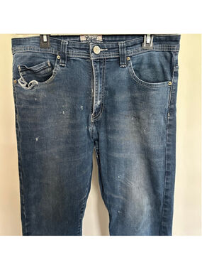 VTG Men's Petrol Grease Monkey Slim Straight Distressed Jeans Size 34 Blue Denim